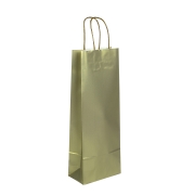 Papírová taška zlatá 150x80x400 mm na láhev Papírová taška zlatá 150x80x400 mm na láhev