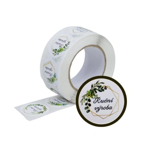 Papírové samolepky - Ruční výroba, průměr 25 mm, 500 ks