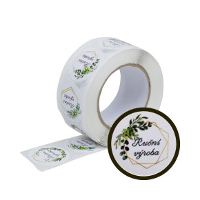 Papírové samolepky - Ruční výroba, průměr 25 mm, 500 ks