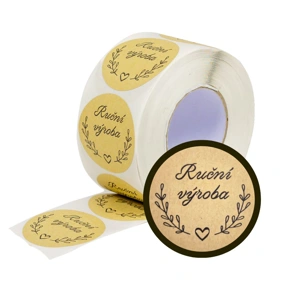 Papírové samolepky - Ruční výroba, průměr 38 mm, 500 ks