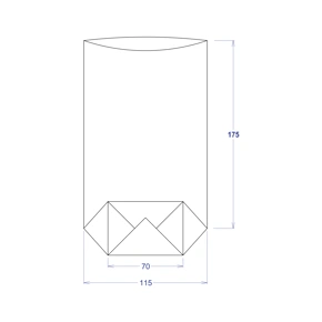 Sáček celofánový 115x175 mm, PP, s křížovým dnem