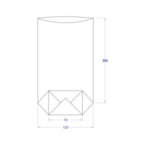 Sáček celofánový 120x265 mm, PP, s křížovým dnem