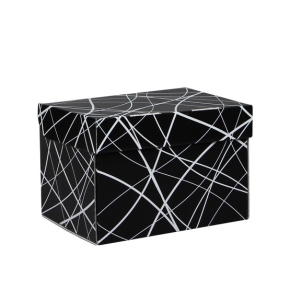 Úložná krabice 205x150x140 mm, černo šedá se vzorem