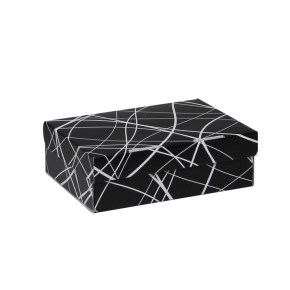 Úložná krabice 205x150x65 mm, černošedá se vzorem