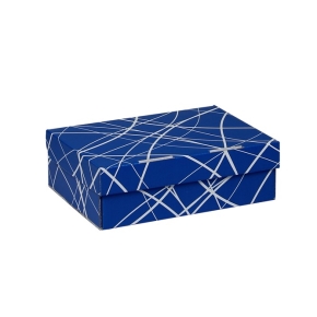 Úložná krabice 205x150x65 mm, modrá se vzorem