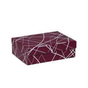 Úložná krabice 205x150x65 mm, vínová se vzorem matná