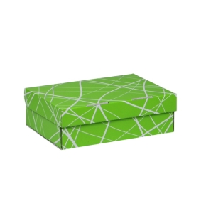 Úložná krabice 205x150x65 mm, zelená se vzorem
