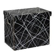 Úložná krabice 330x220x300 mm, černošedá se vzorem Úložná krabice 330x220x300 mm, černošedá se vzorem