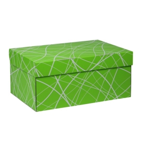 Úložná krabice 470x345x160 mm, zelená se vzorem