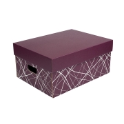 Úložná krabice komplet 430x300x200 mm, vínová, dno se vzorem Úložná krabice komplet 430x300x200 mm, vínová, dno se vzorem