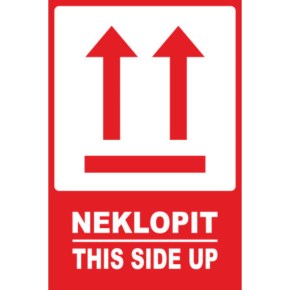 Výstražná papírová samolepicí etiketa NEKLOPIT 80x120, 500 ks