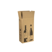 Zásilková krabice na 2 láhve vína 204x108x368 mm, hnědá